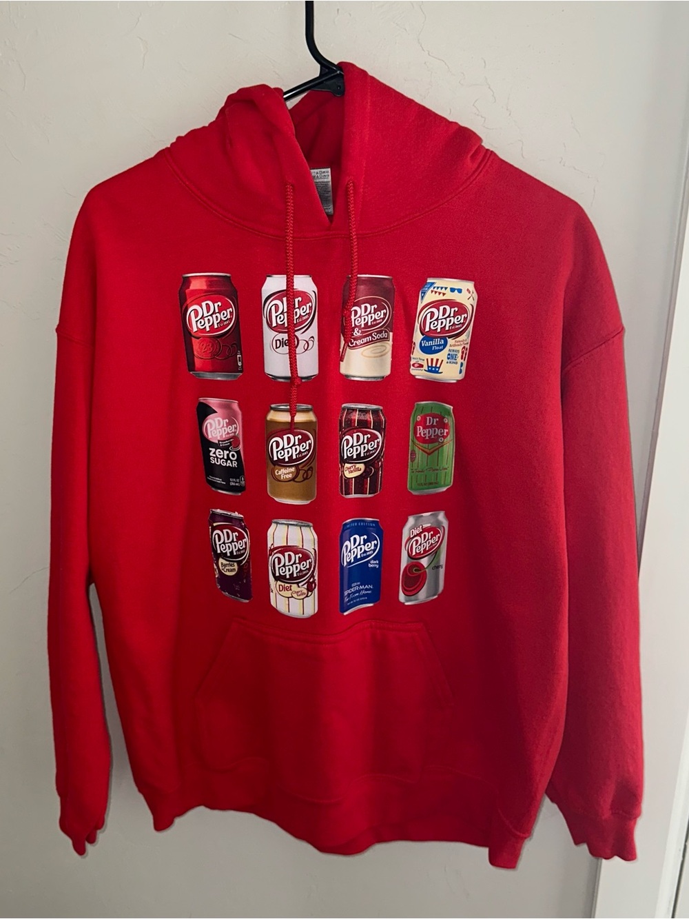 Gildan Red Dr Pepper Graphic Hoodie